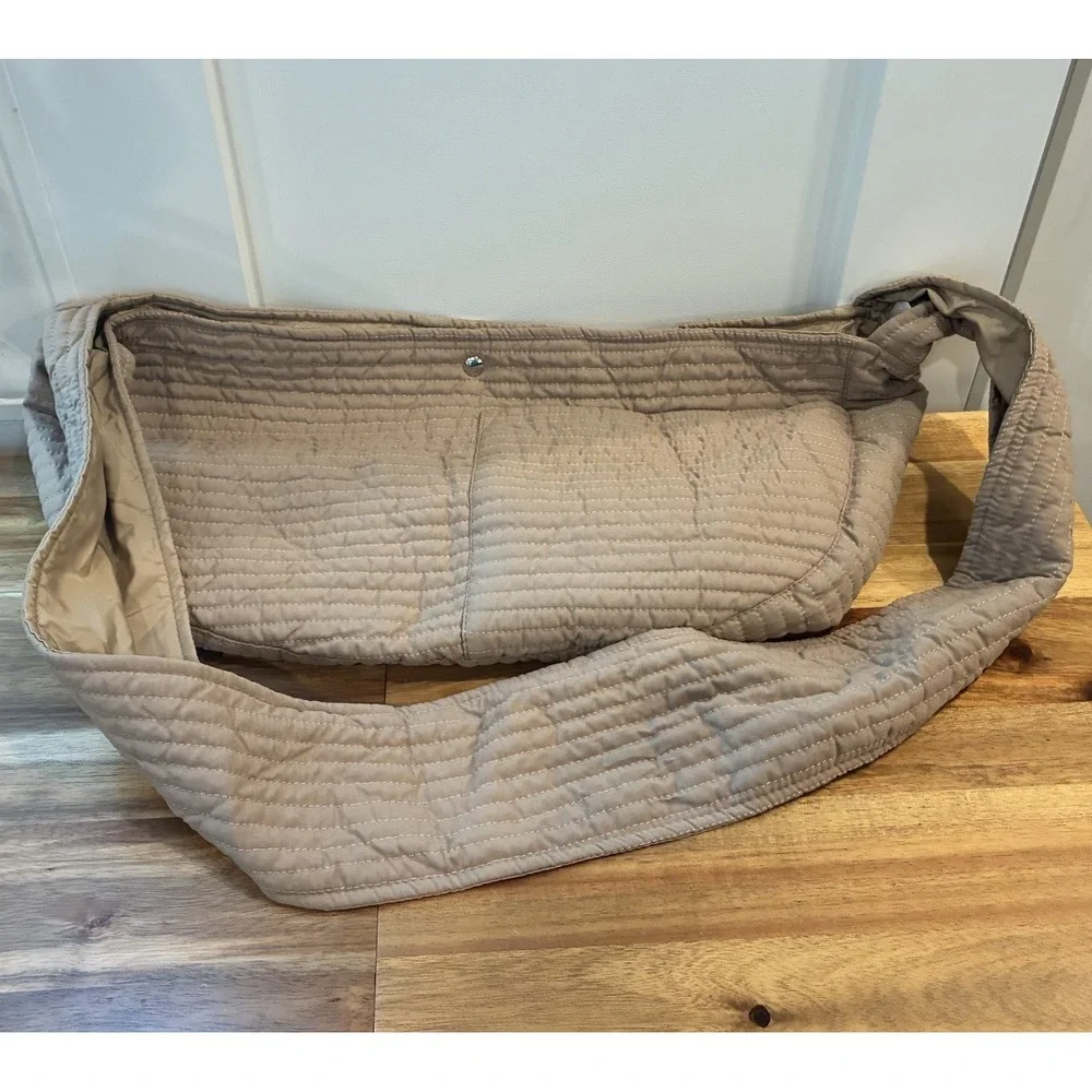 Hipidog Quilted Pet Carrier Sling Bag Taupe Small Dog Cat Padded Shoulder NEW